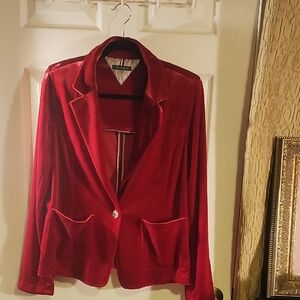 Tommy Hilfiger Red Velvet Women's Blazer